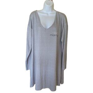 Long Sleeve Gray Nightgown, Nightie Size Large